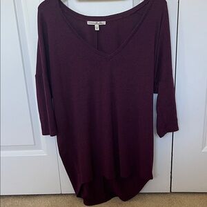 Express One Eleven Rich Burgundy V-Neck Tunic